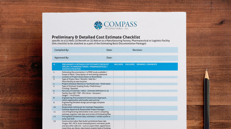 Preliminary & Detailed Cost Estimate Checklist download