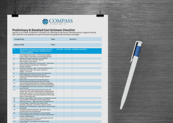 Checklist for preliminary cost estimate download